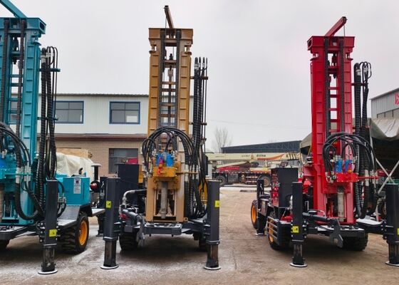 Máquina de perfuração de poços profundos pneumática de 100 metros com motor diesel de grande capacidade