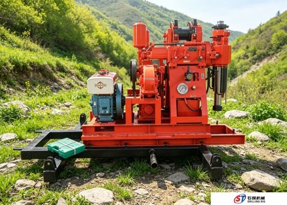 Máquina de perfuração de poços compacta projetada para locais de construção de transporte fácil