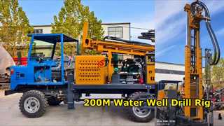 Poderosa plataforma de perfuração de poço de água com 200 m de profundidade